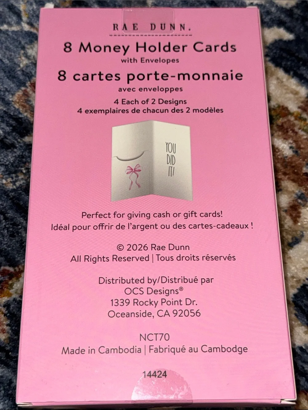 NWT Rae Dunn 8 Money Holder Cards with Envelopes ‘Congrats, Grad. You Did It’
